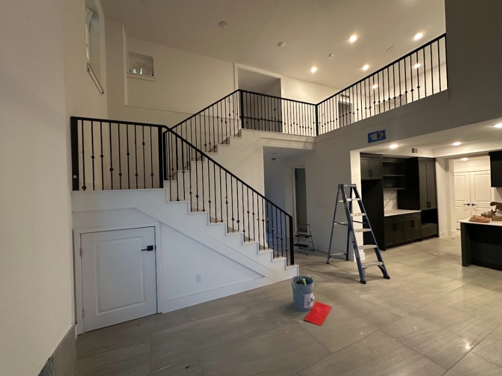 Wrought iron interior staircase railing